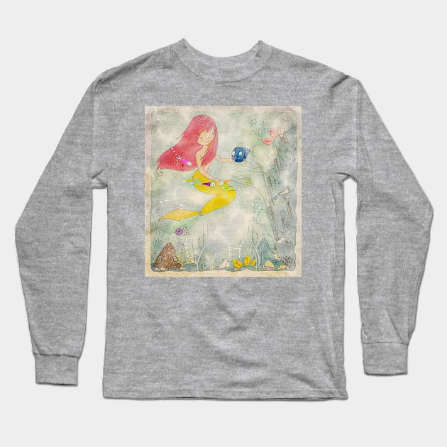 Mermaid in the Bathtub!!! Long Sleeve T-Shirt by Custom Autos